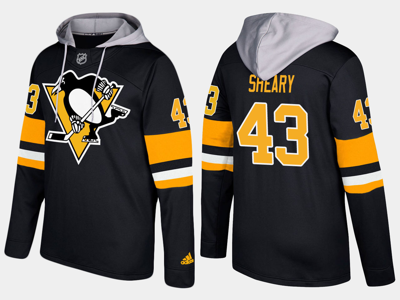 Men NHL Pittsburgh penguins #43 conor sheary black hoodie